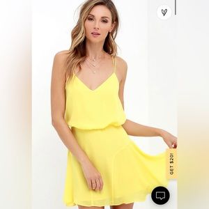Lulu’s Wanna Bet? Yellow Sleeveless Dress